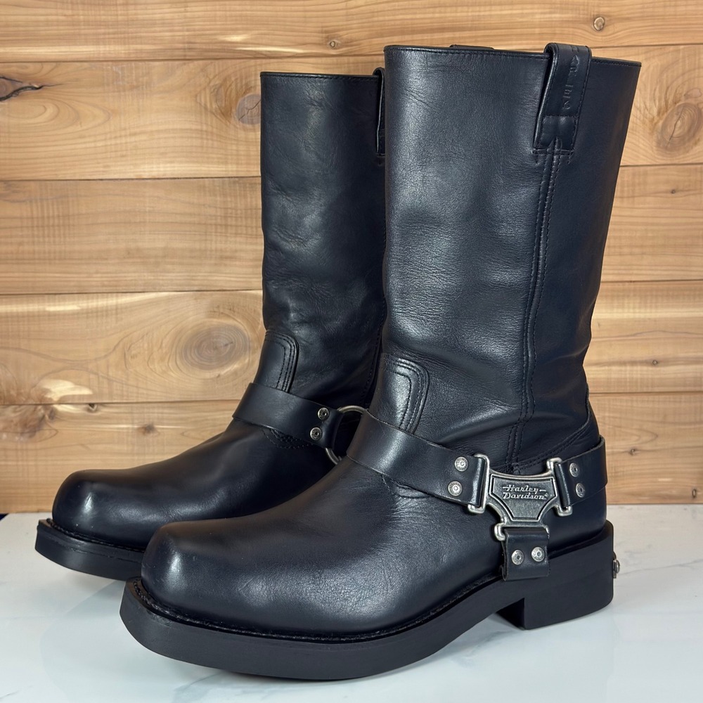 Harley Davidson Mega Harness 91345 Black Leather Motorcycle Boots Mens size 13